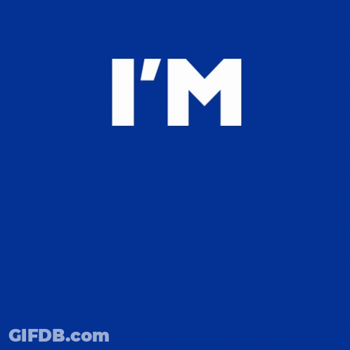 A Blue Background With The Words I 'M With Her GIF