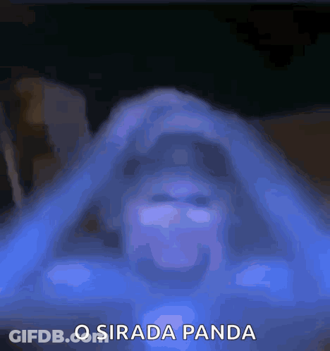 A Blue Background With The Words O Sirada Panda In White Letters GIF