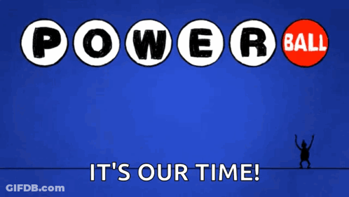 A Blue Background With The Words Power And Ball On It GIF