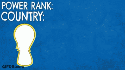 A Blue Background With The Words Power Rank 9 Country En And A Flag GIF