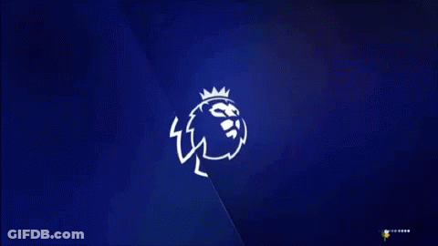 A Blue Background With The Words Premier League Live In White Letters GIF