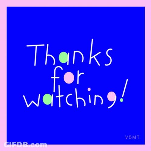 A Blue Background With The Words Thanks For Watching Written On It GIF