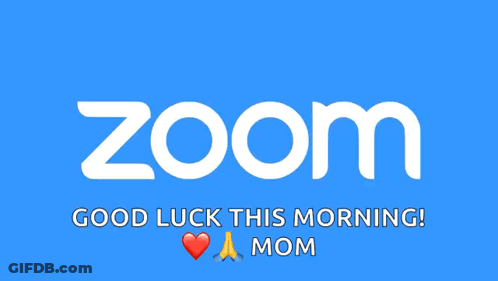 A Blue Background With The Zoom Logo On It GIF