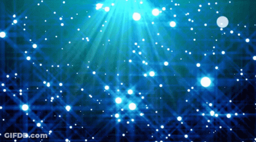 A Blue Background With White Dots And Rays GIF