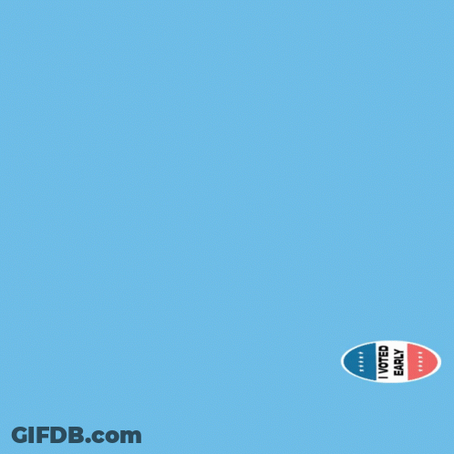A Blue Bird Is Flying Next To A Voted Early Sign GIF