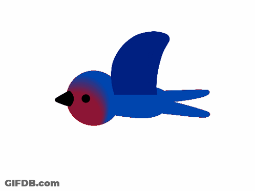 A Blue Bird With A Red Head Is Flying In The Air GIF