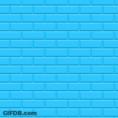 A Blue Brick Wall With A Logo That Says 3Peat On It GIF