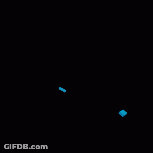 A Blue Brick Wall With A White Letter P Breaking Through It GIF
