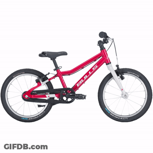 A Blue Bulls Bike With A Black Tire On A White Background GIF