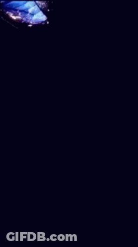 A Blue Butterfly Is Floating On A Dark Surface GIF