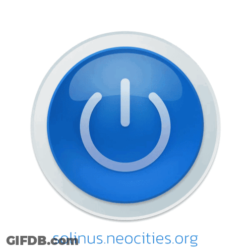 A Blue Button That Says Solinus.neocities.org On The Bottom GIF