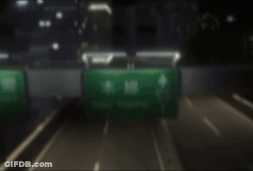 A Blue Car With A Sticker On The Windshield That Says " Accelerator " GIF