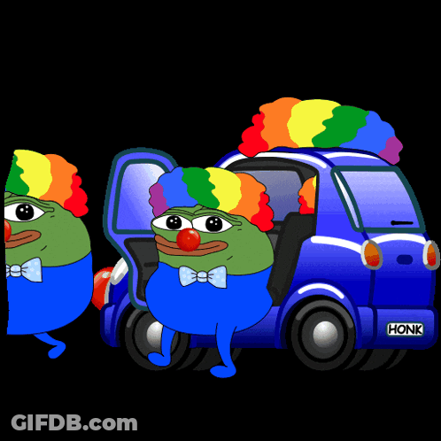 A Blue Car With Honk Written On The License Plate GIF