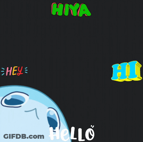 A Blue Cartoon Character Says Hi And Hiya GIF