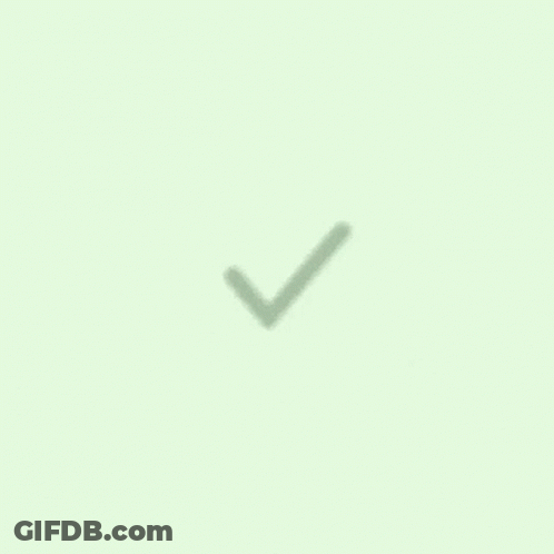 A Blue Check Mark Icon On A Green Background . GIF