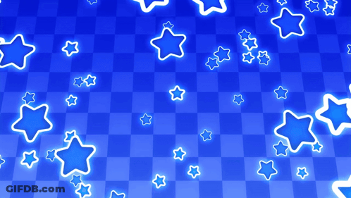 A Blue Checkered Background With Glowing Stars GIF