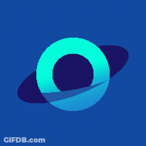 A Blue Circle With A Black Circle In The Middle GIF
