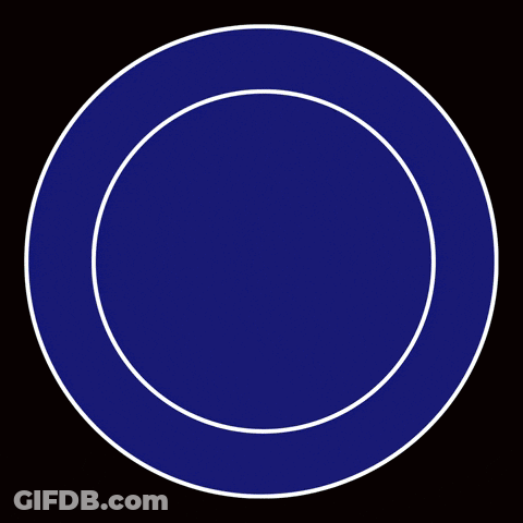 A Blue Circle With A Rainbow Colored Circle In The Middle GIF