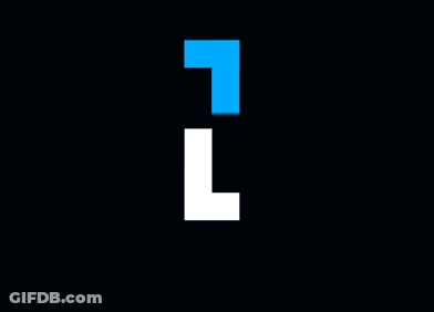 A Blue Circle With A Square In The Middle On A Black Background GIF