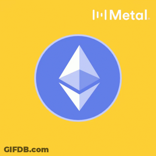 A Blue Circle With A White Pyramid In It And The Word Metal On The Bottom GIF