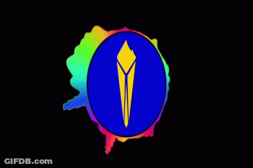 A Blue Circle With A Yellow Object In It GIF