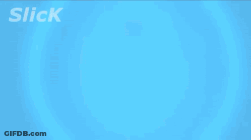 A Blue Circle With The Word Slick On The Bottom GIF