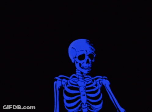 A Blue Drawing Of A Person 'S Mouth With A Rope Hanging From It GIF