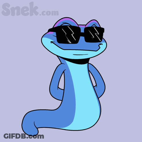 A Blue Frog Wearing Sunglasses And A Glove Says Loser !!! GIF