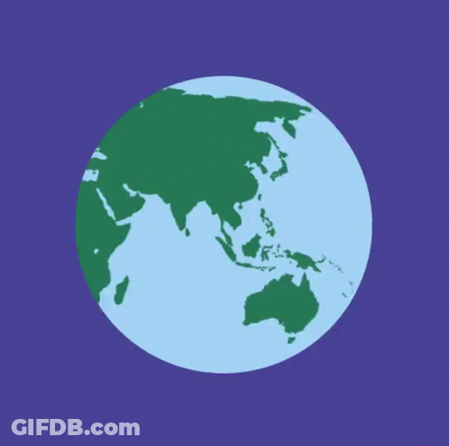 A Blue Globe With A Green Map Of The Earth GIF