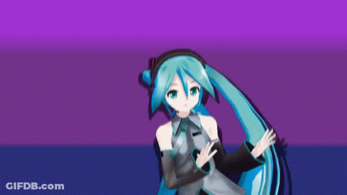 A Blue Haired Anime Character With A Speech Bubble That Says Iya GIF