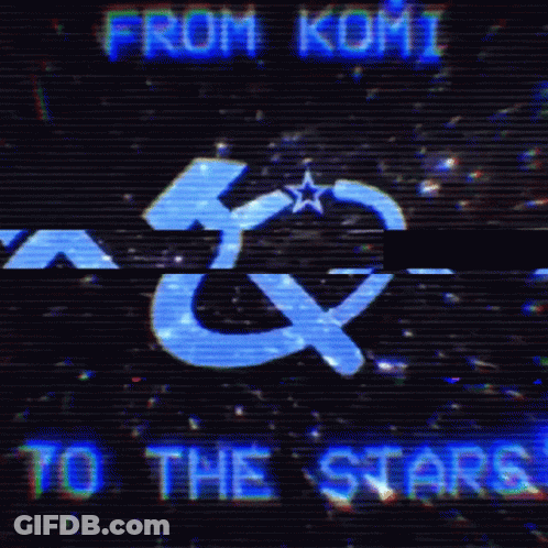 A Blue Hammer And Sickle With A Star On It And The Words From Kumi To The Stars GIF