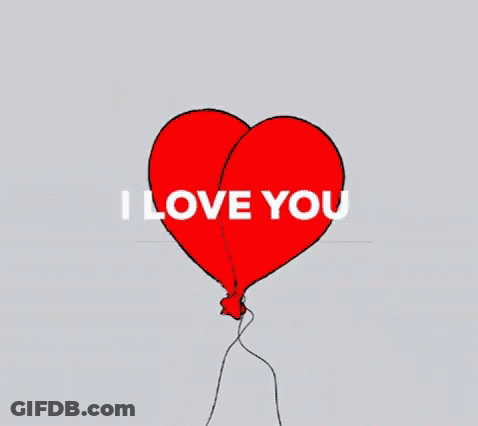 A Blue Heart Shaped Balloon With The Words I Love You On It GIF