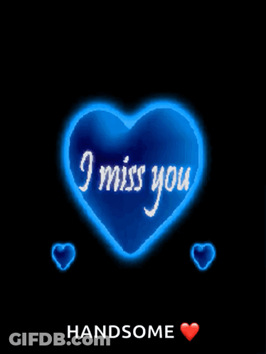 A Blue Heart That Says " I Miss You " On It GIF