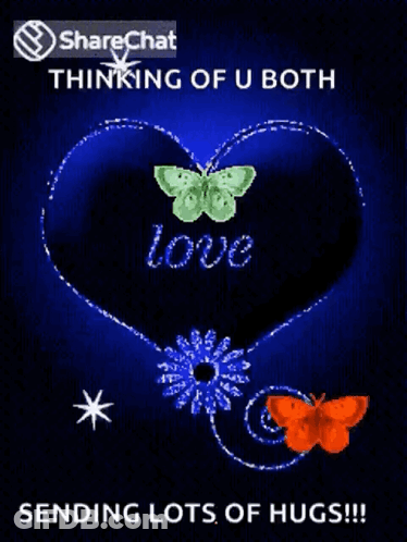 A Blue Heart With The Word Love Written In It GIF