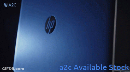 A Blue Hp Laptop With A2c Available Stock GIF