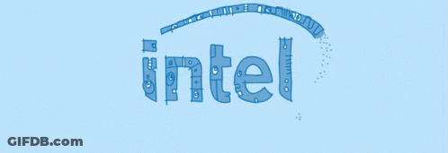 A Blue Intel Logo On A White Background GIF