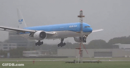 A Blue Klm Asia Airplane Is Taking Off GIF