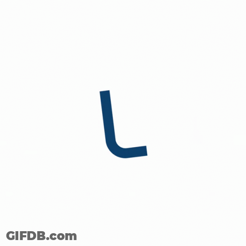A Blue Letter L With Yellow Rays Coming Out Of It GIF