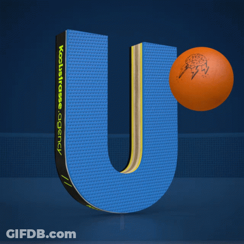 A Blue Letter U That Says Kobistrasse Agency On It GIF