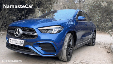 A Blue Mercedes With A License Plate That Says Dl12c0007tq8 GIF
