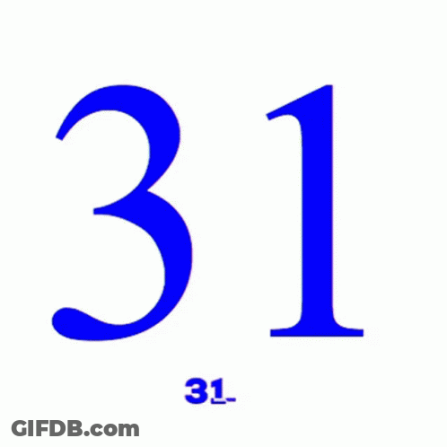 A Blue Number 31 With The Number 1311 Below It GIF