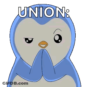 Blue Penguin With Union Text GIF