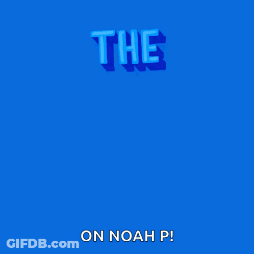 Blue Poster With Balloons And Noah P. Text GIF