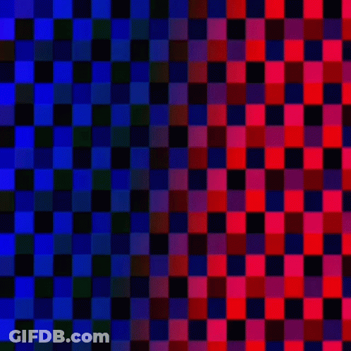 A Blue , Red , And Black Checkered Background With A Diagonal Gradient GIF