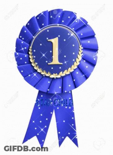 A Blue Ribbon With The Number 1 And The Word Star Child GIF