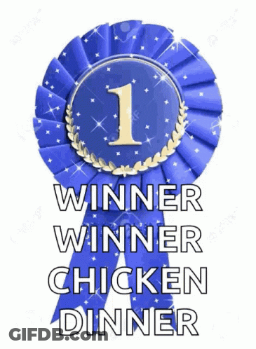A Blue Ribbon With The Word Winner On It GIF