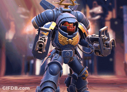 A Blue Robot With The Letter O On It 'S Chest GIF