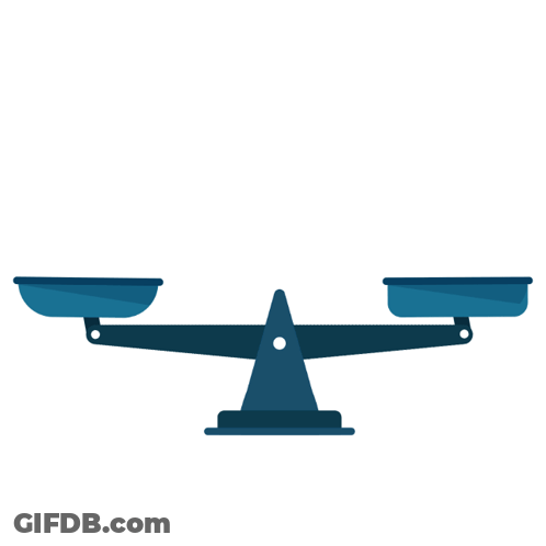 A Blue Scale With Two Trays On Each Side GIF