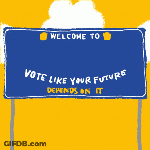 A Blue Sign That Says Welcome To Pennsylvania On It GIF
