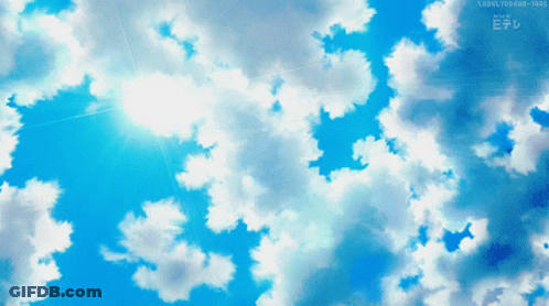 A Blue Sky With White Clouds And The Words Nhk E On The Bottom GIF